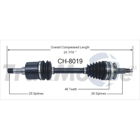Surtrack Axle Cv Axle Shaft, Ch-8019 CH-8019